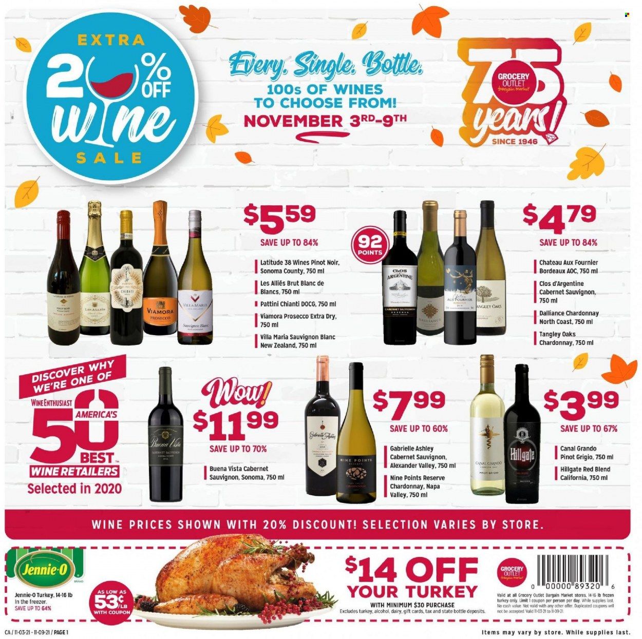 Grocery Outlet (CA, ID, OR, PA, WA) Weekly Ad Flyer November 3 to November 10