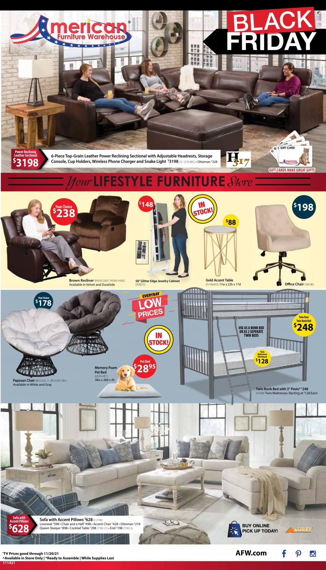 American Furniture Warehouse (AZ, CO, TX) Weekly Ad Flyer November 15 to November 22
