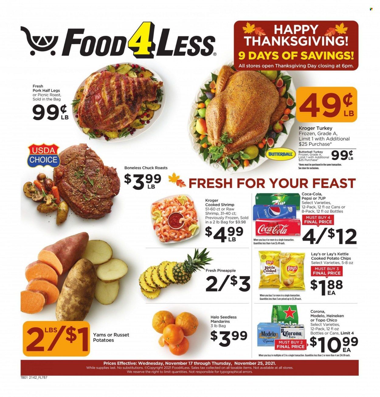 Food 4 Less (IN) Weekly Ad Flyer November 16 to November 23