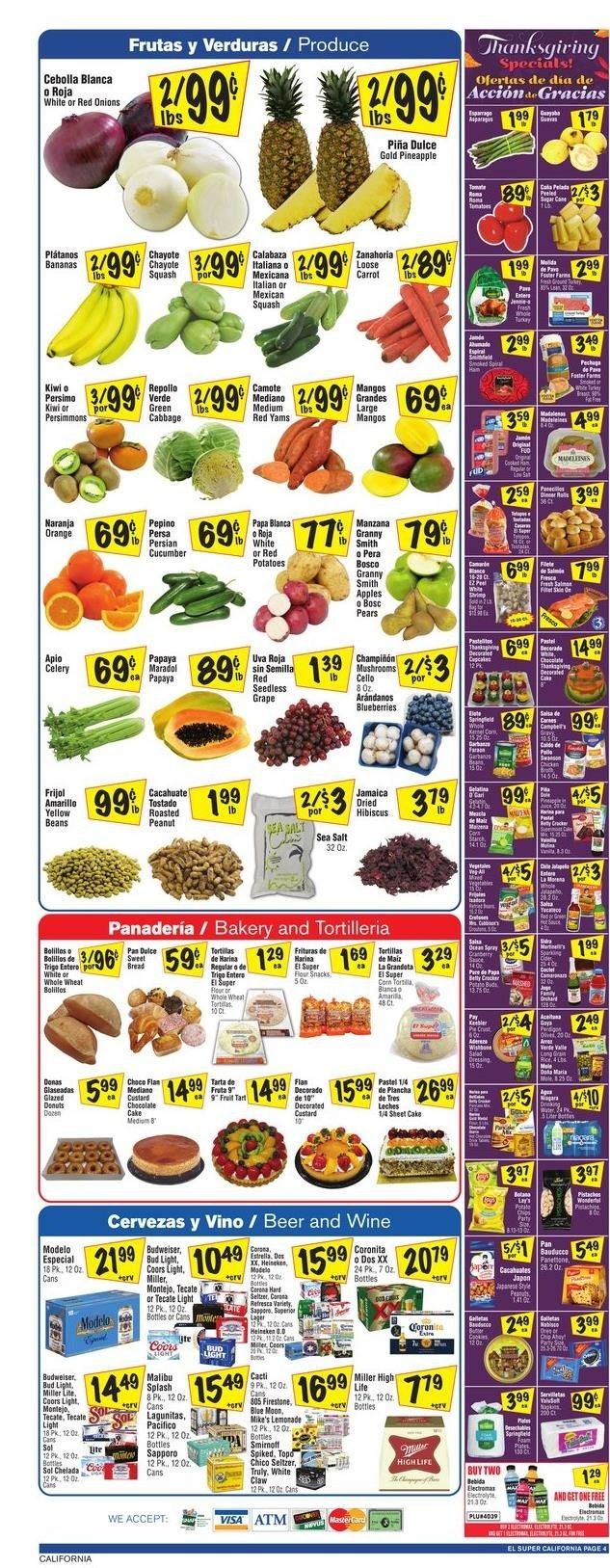 El Super (CA, NM, NV, TX) Weekly Ad Flyer November 17 to November 24