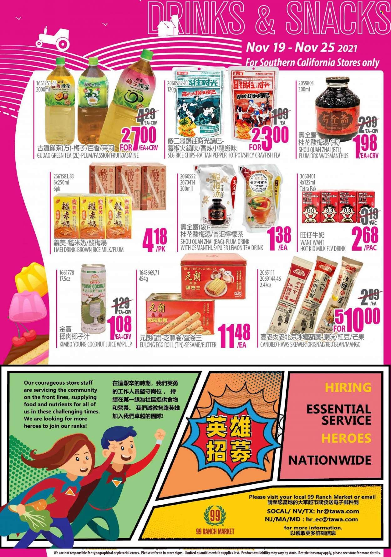 99 Ranch Market (CA) Weekly Ad Flyer November 20 to November 27