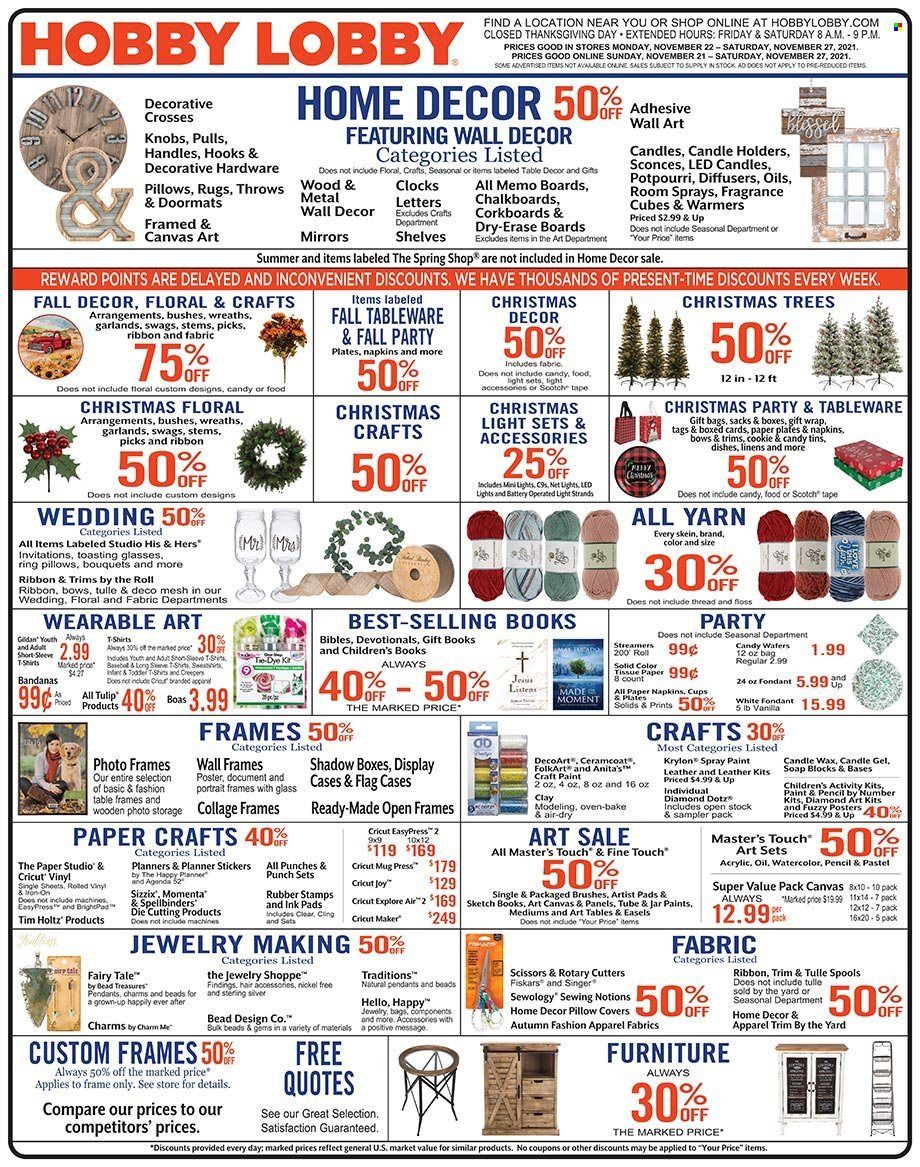 Hobby Lobby Weekly Ad Flyer November 21 to November 28