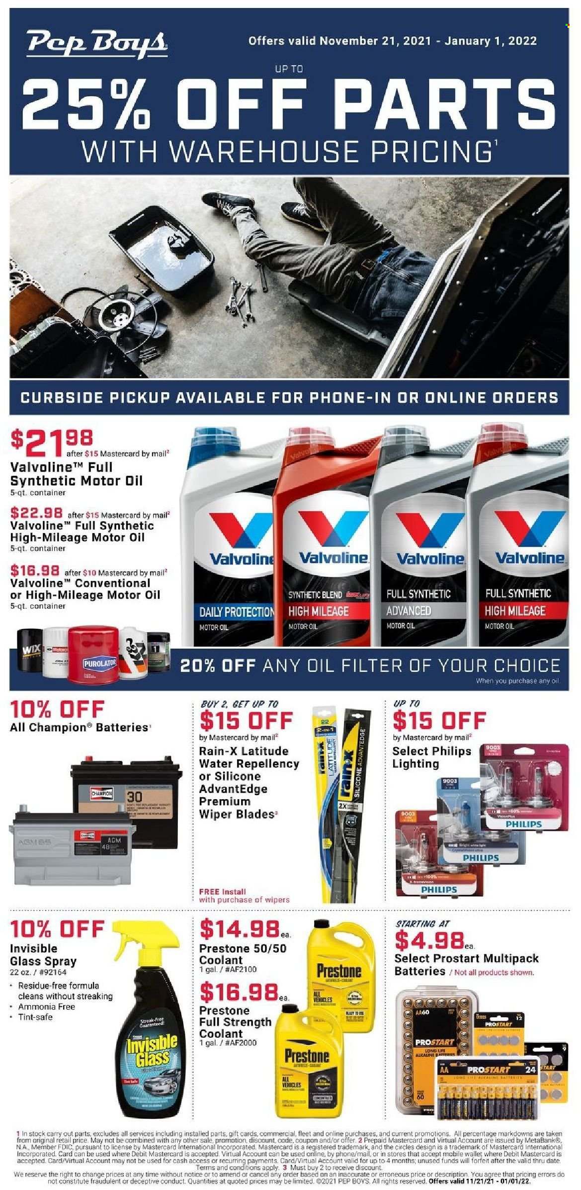 Pep Boys Weekly Ad Flyer November 21 to November 28