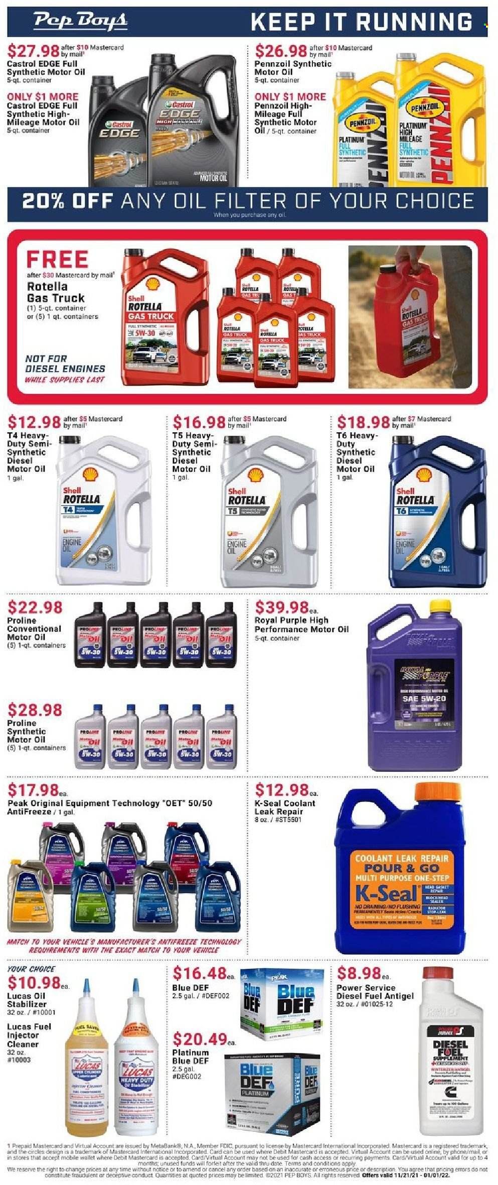 Pep Boys Weekly Ad Flyer November 21 to November 28