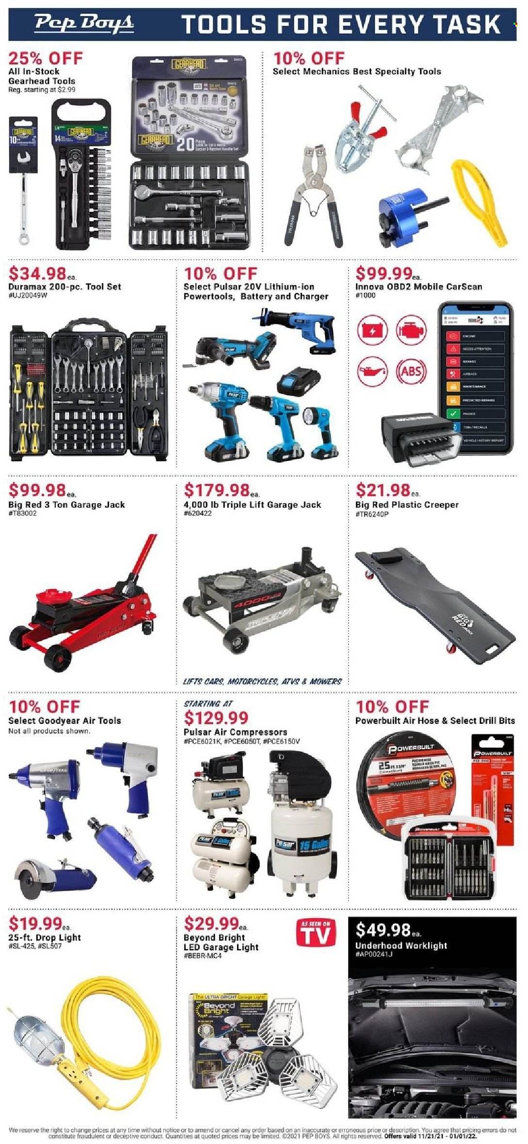 Pep Boys Weekly Ad Flyer November 21 to November 28