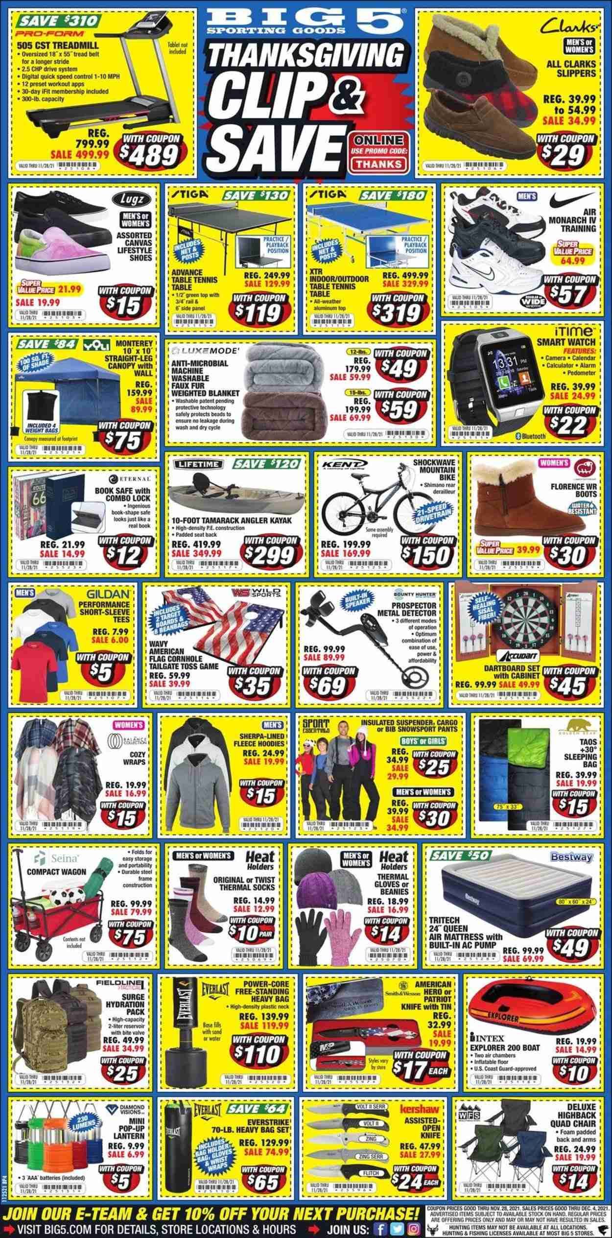 Big 5 (AZ, CA, CO, ID, NM, OR, UT, WA) Weekly Ad Flyer November 23 to November 30