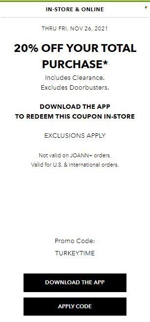 JOANN Weekly Ad Flyer November 24 to December 1