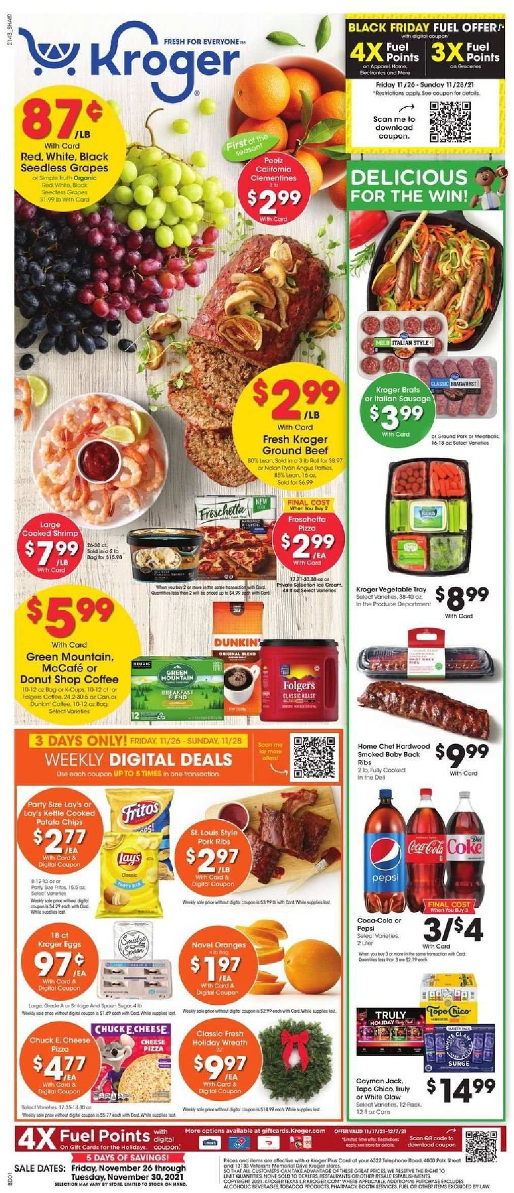 Kroger (GA, IL, LA, MI, OK, SC, TN, TX, VA) Weekly Ad Flyer November 25 to December 2
