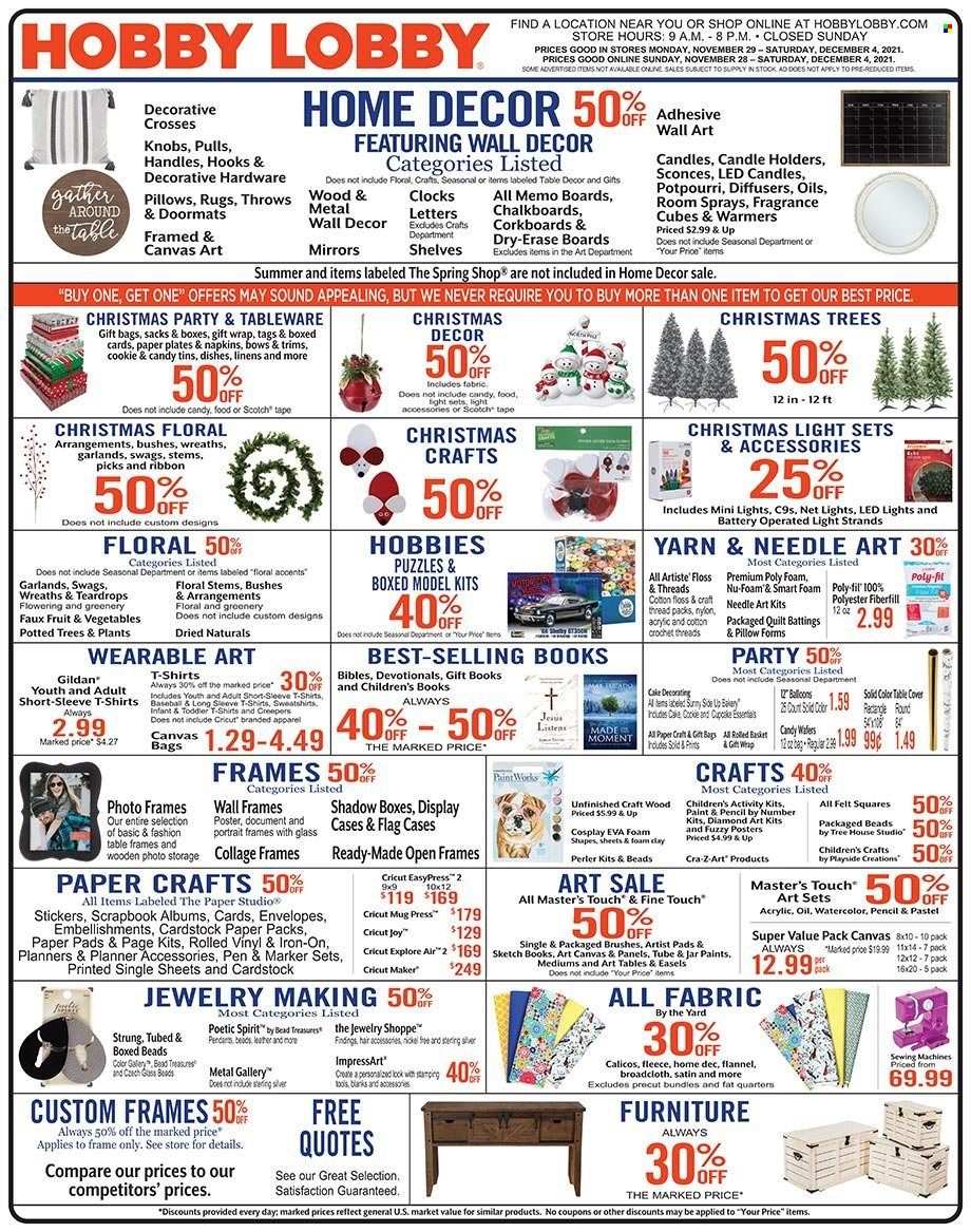 Hobby Lobby Weekly Ad Flyer November 28 to December 5