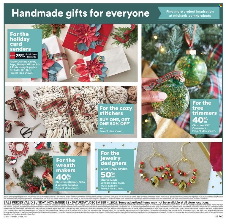 Michaels Weekly Ad Flyer November 29 to December 6