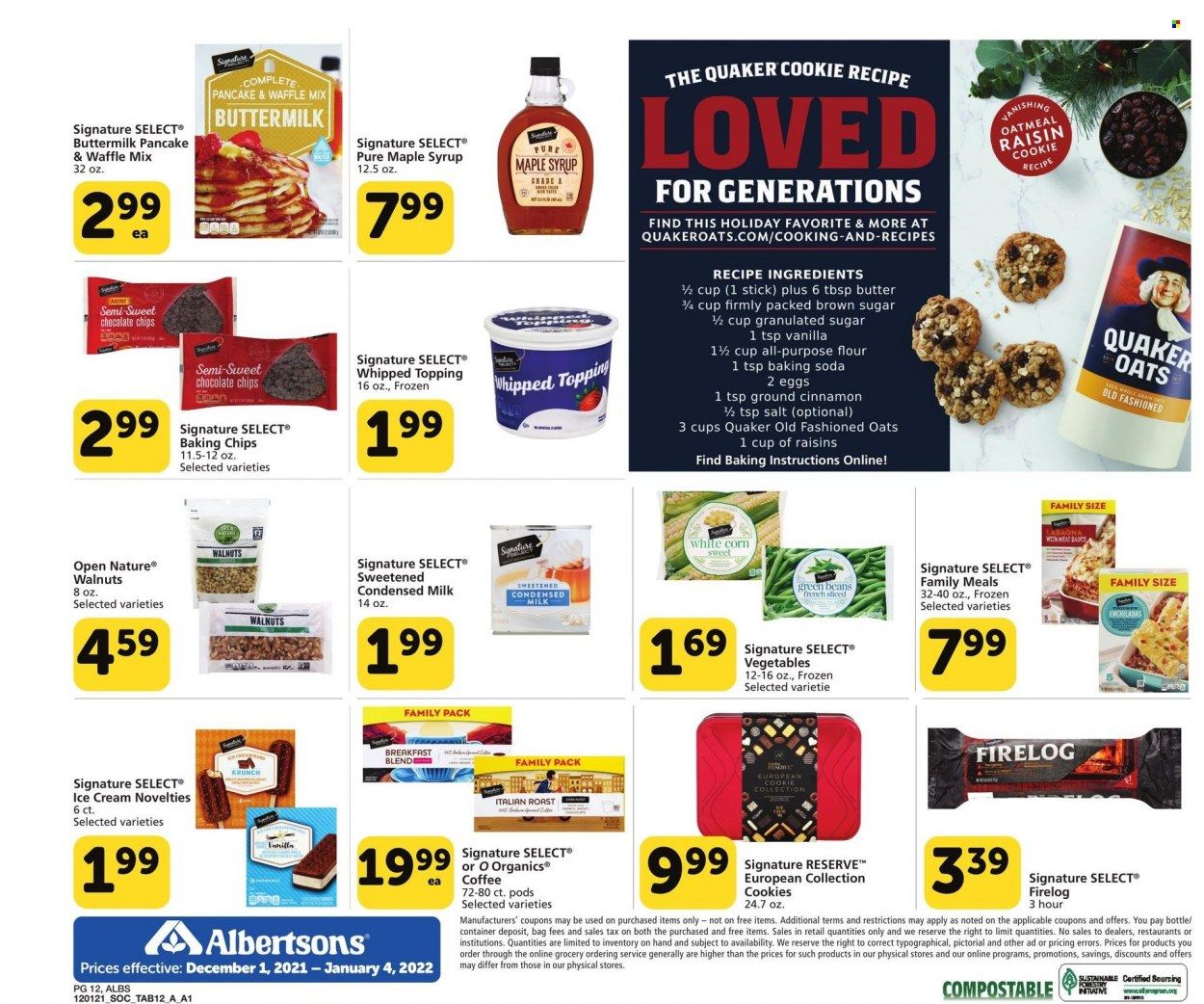 Albertsons (CA, ID, LA, MT, OR, TX, WA) Weekly Ad Flyer December 1 to December 8