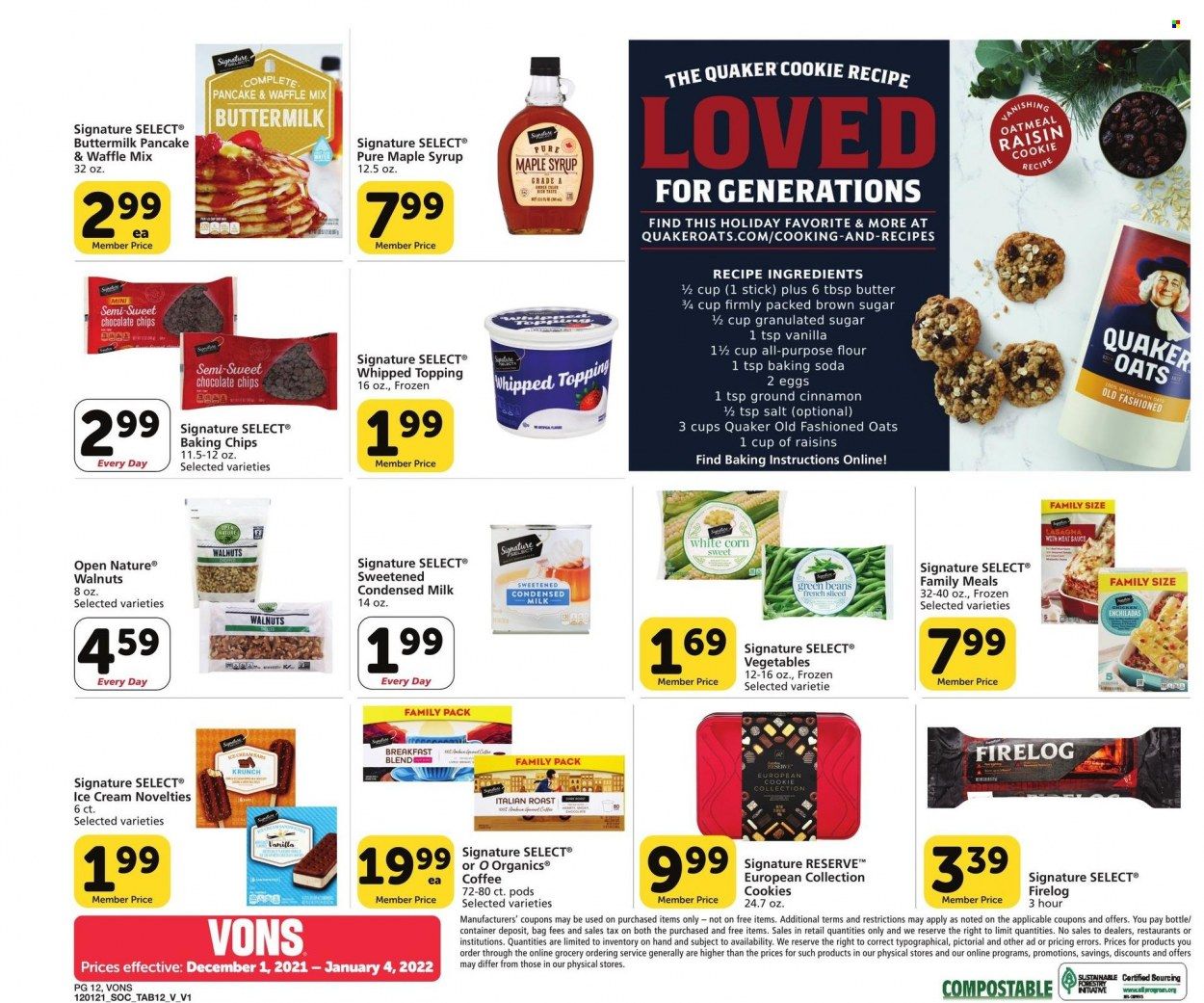 Vons (CA) Weekly Ad Flyer December 1 to December 8