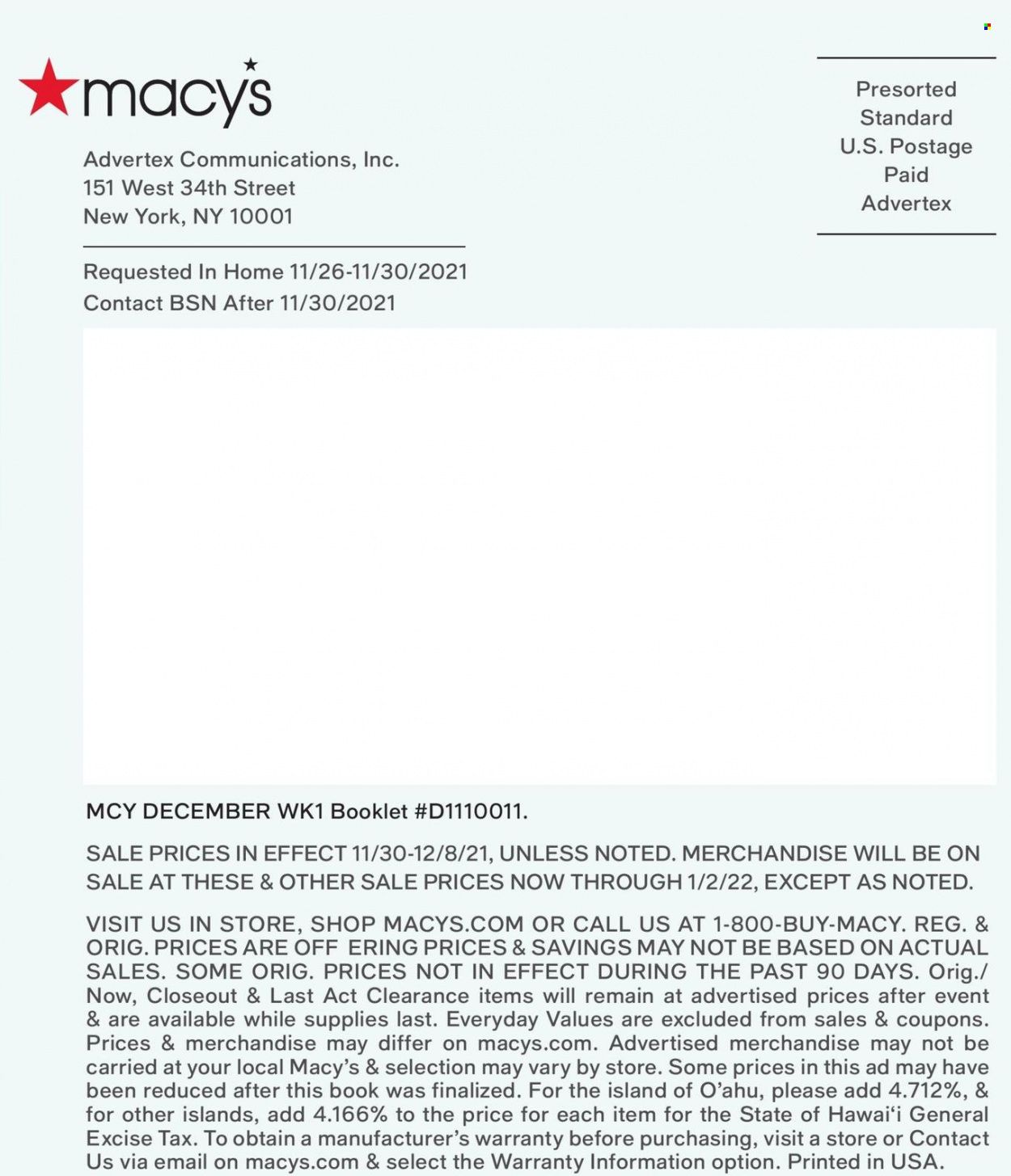 Macy's Weekly Ad Flyer December 1 to December 8