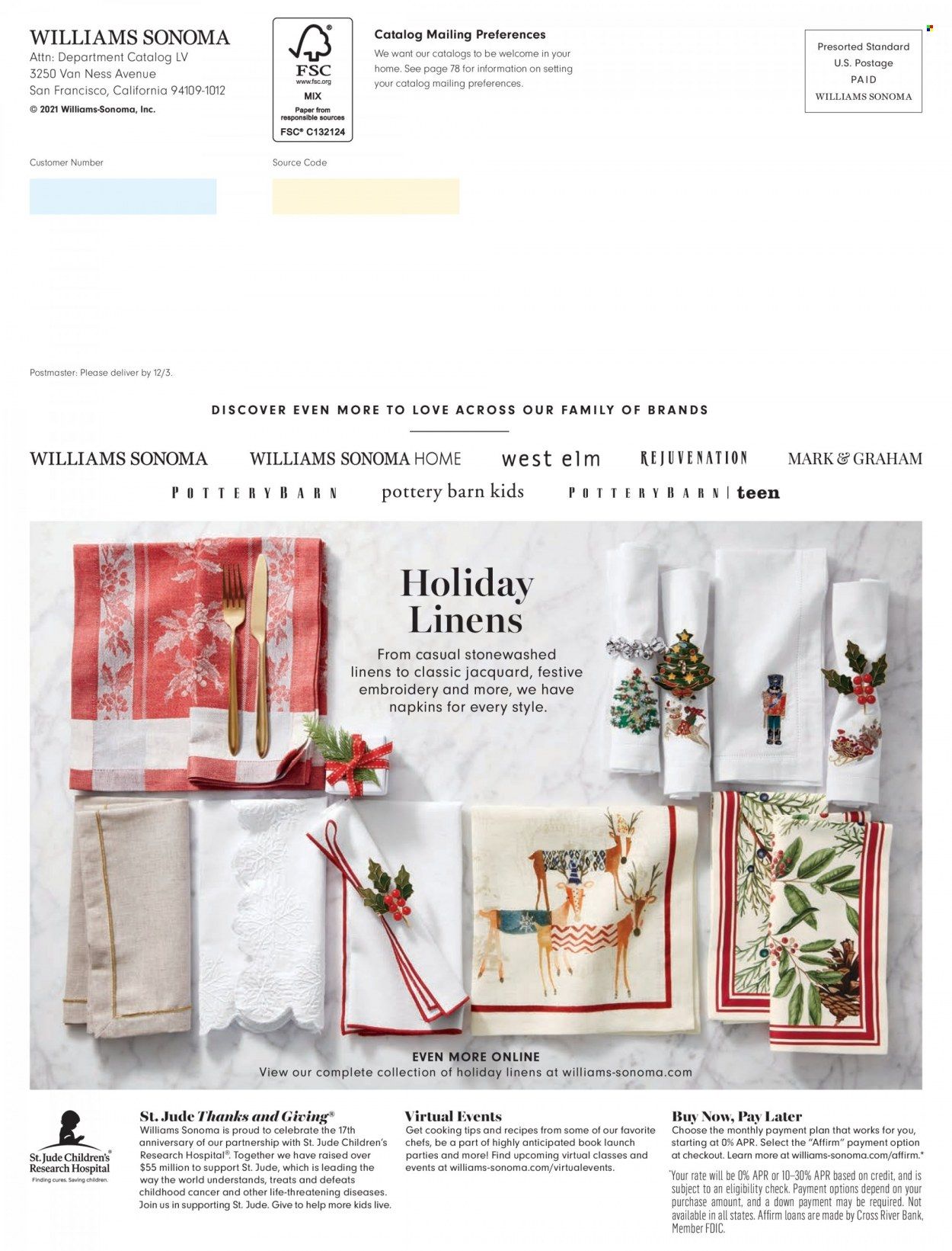 Williams-Sonoma Weekly Ad Flyer December 1 to December 8