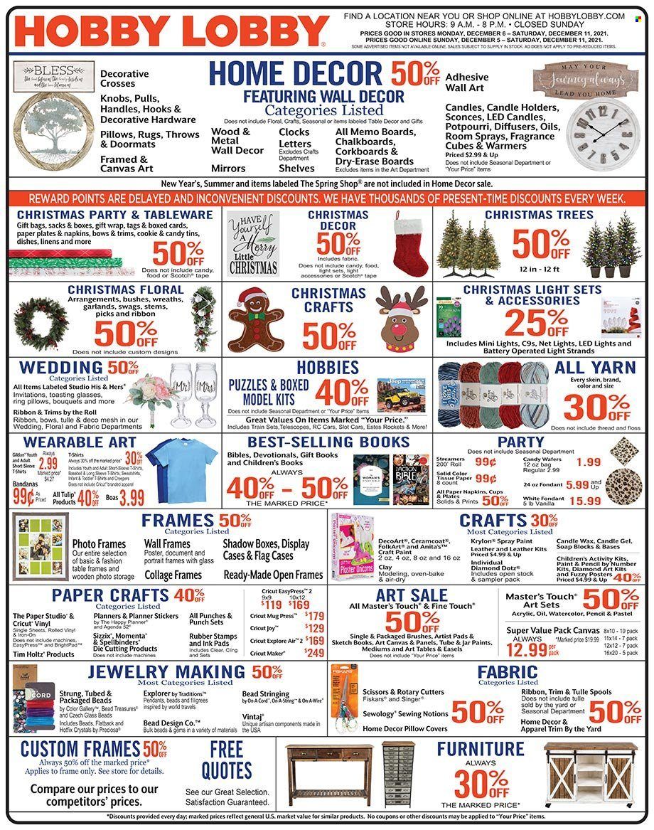 Hobby Lobby Weekly Ad Flyer December 5 to December 12