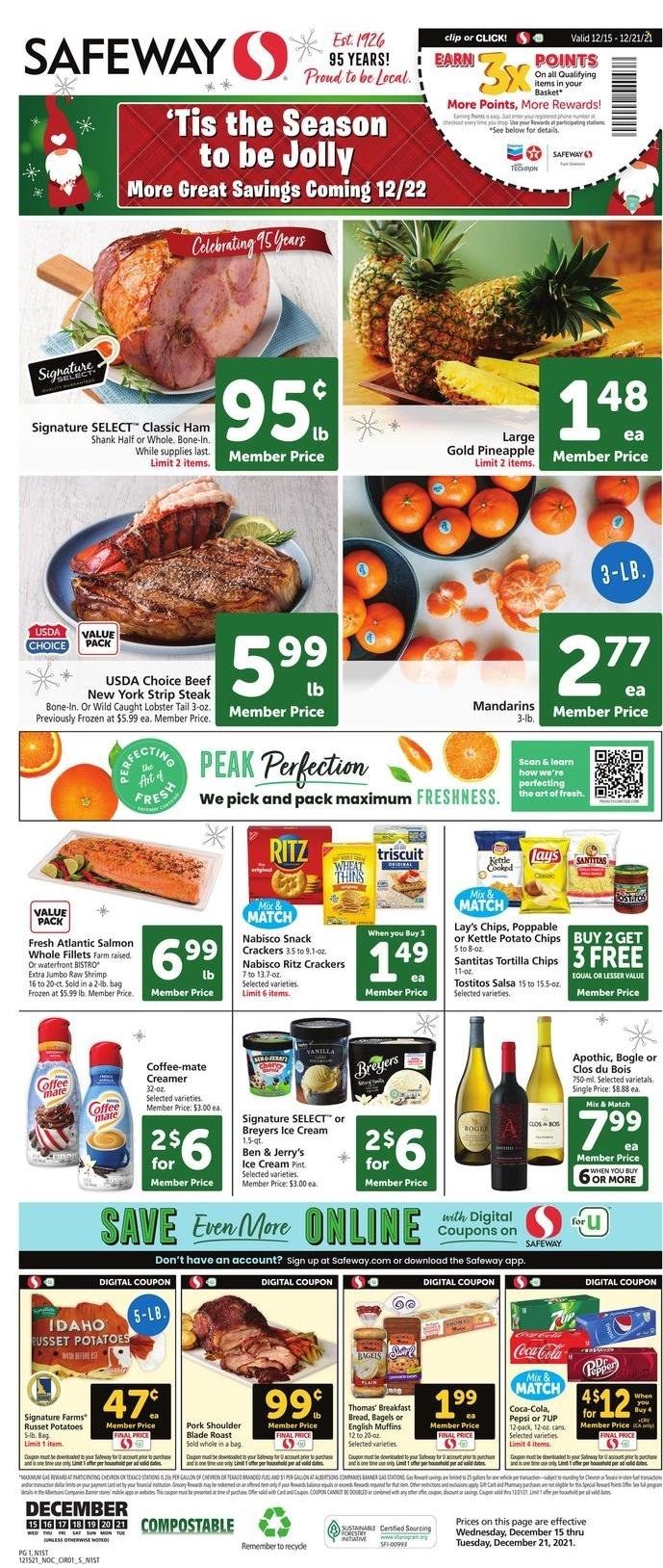 Safeway (AZ, CA, CO, HI, MD, NE, OR, VA, WA) Weekly Ad Flyer December 17 to December 24