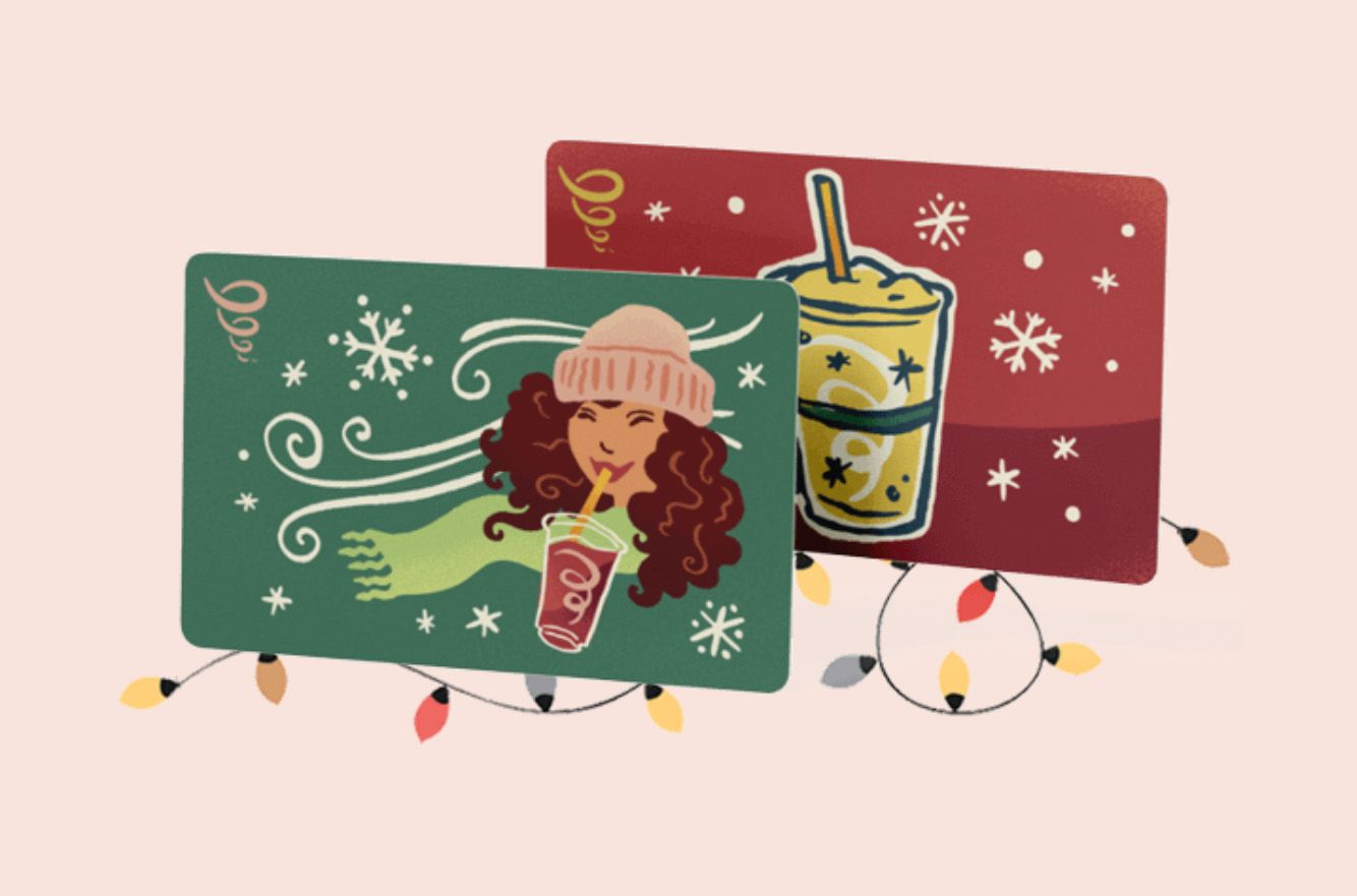 Get a $5 Reward Code in the Jamba App for Each $25 Gift Card Purchased Online this Holiday at Jamba Get a $5 Reward Code in the Jamba App for Each $25 Gift Card Purchased Online this Holiday at Jamba