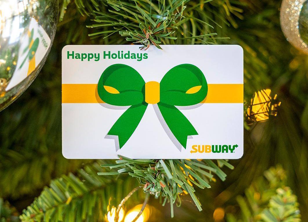 Get a Free 6 Inch Sub for Each $25 Gift Card You Buy Online at Subway Through to December 31 Get a Free 6 Inch Sub for Each $25 Gift Card You Buy Online at Subway Through to December 31