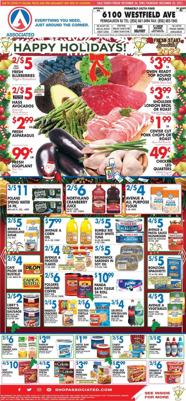 Associated Supermarkets (NY) Weekly Ad Flyer December 25 to January 1