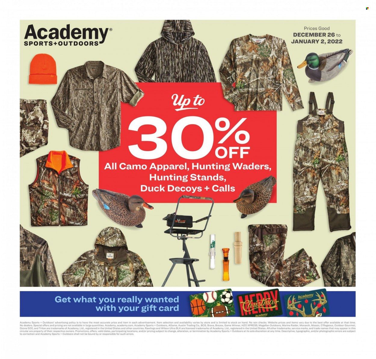 Academy Sports (AL, AR, GA, LA, MO, NC, SC, TN, TX) Weekly Ad Flyer December 26 to January 2