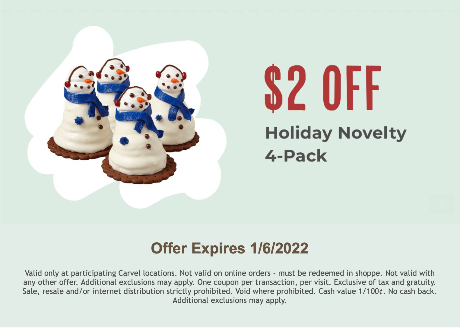 Fudgie Fanatics Can Now Get $2 Off a Holiday Pack In-shop at Carvel With a Members Exclusive Coupon Fudgie Fanatics Can Now Get $2 Off a Holiday Pack In-shop at Carvel With a Members Exclusive Coupon