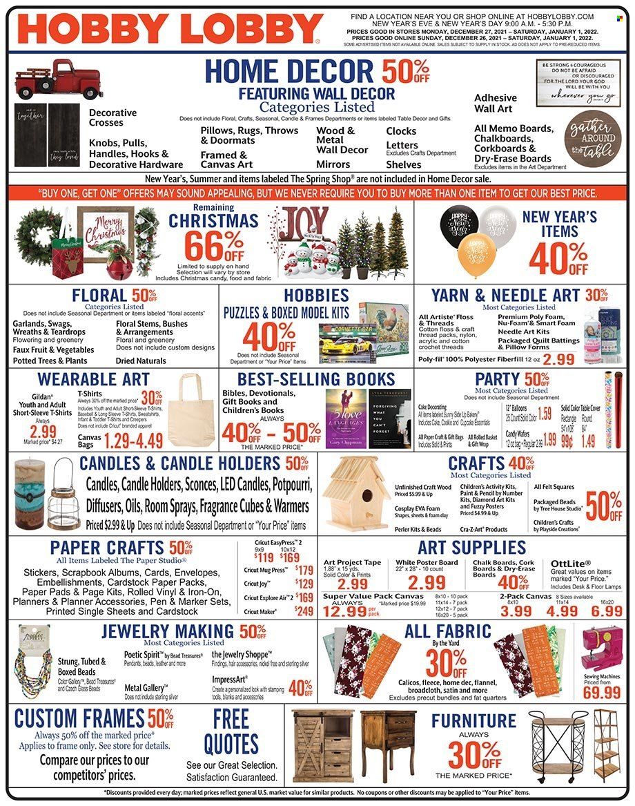 Hobby Lobby Weekly Ad Flyer December 27 to January 3
