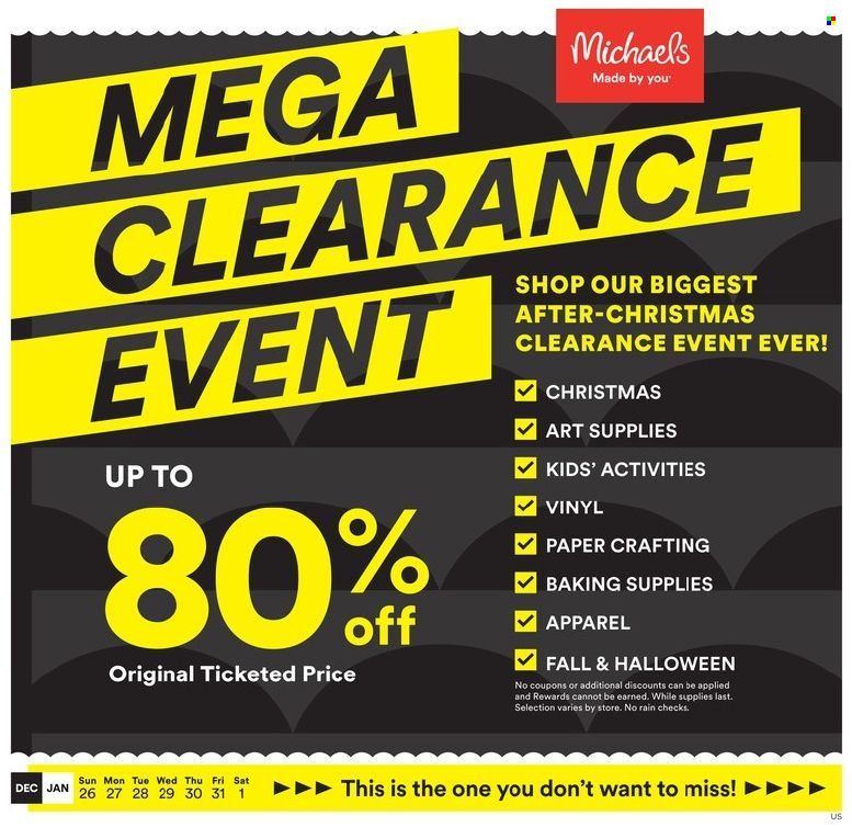 Michaels Weekly Ad Flyer December 27 to January 3