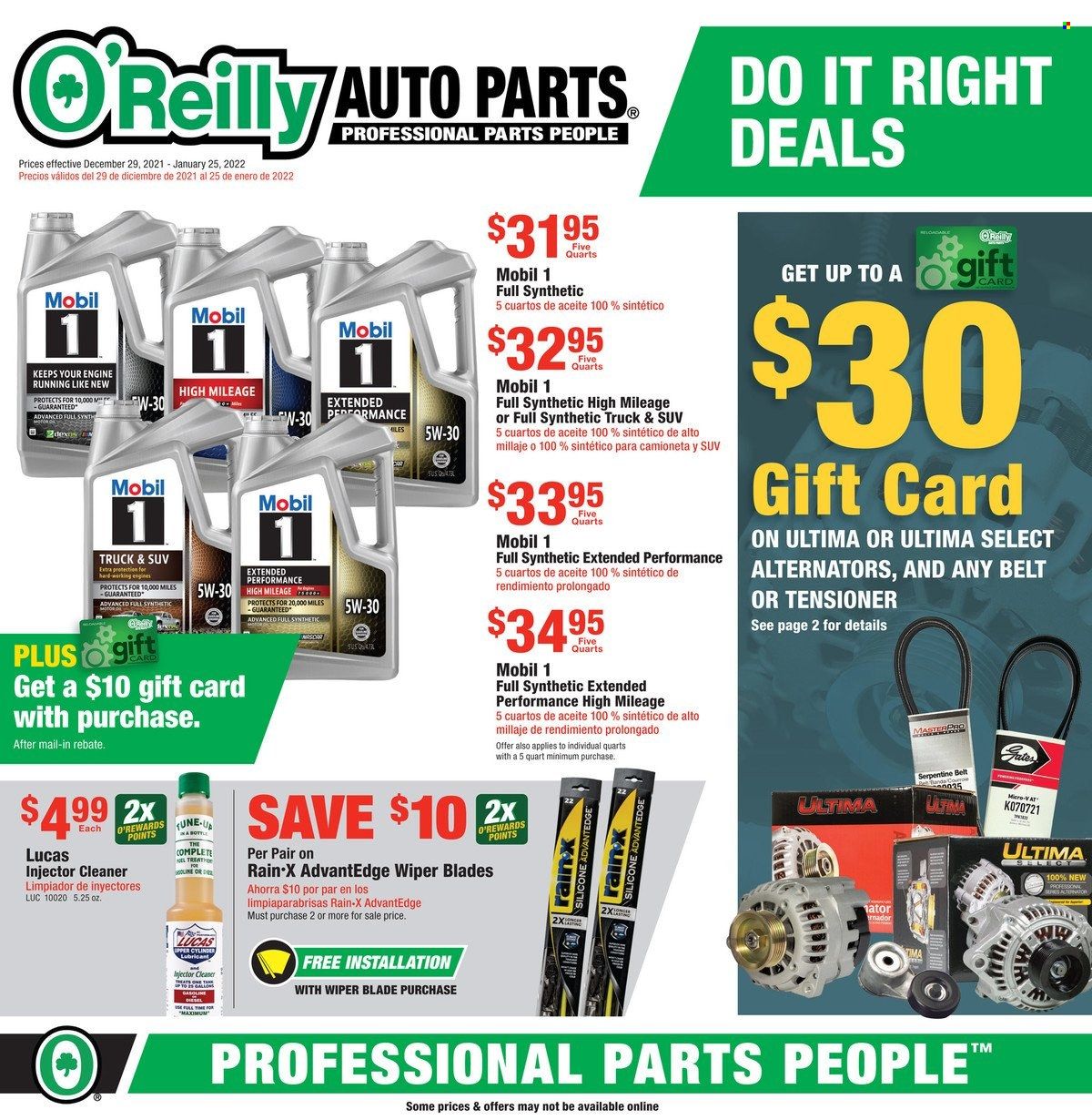 O'Reilly Auto Parts Weekly Ad Flyer December 29 to January 5