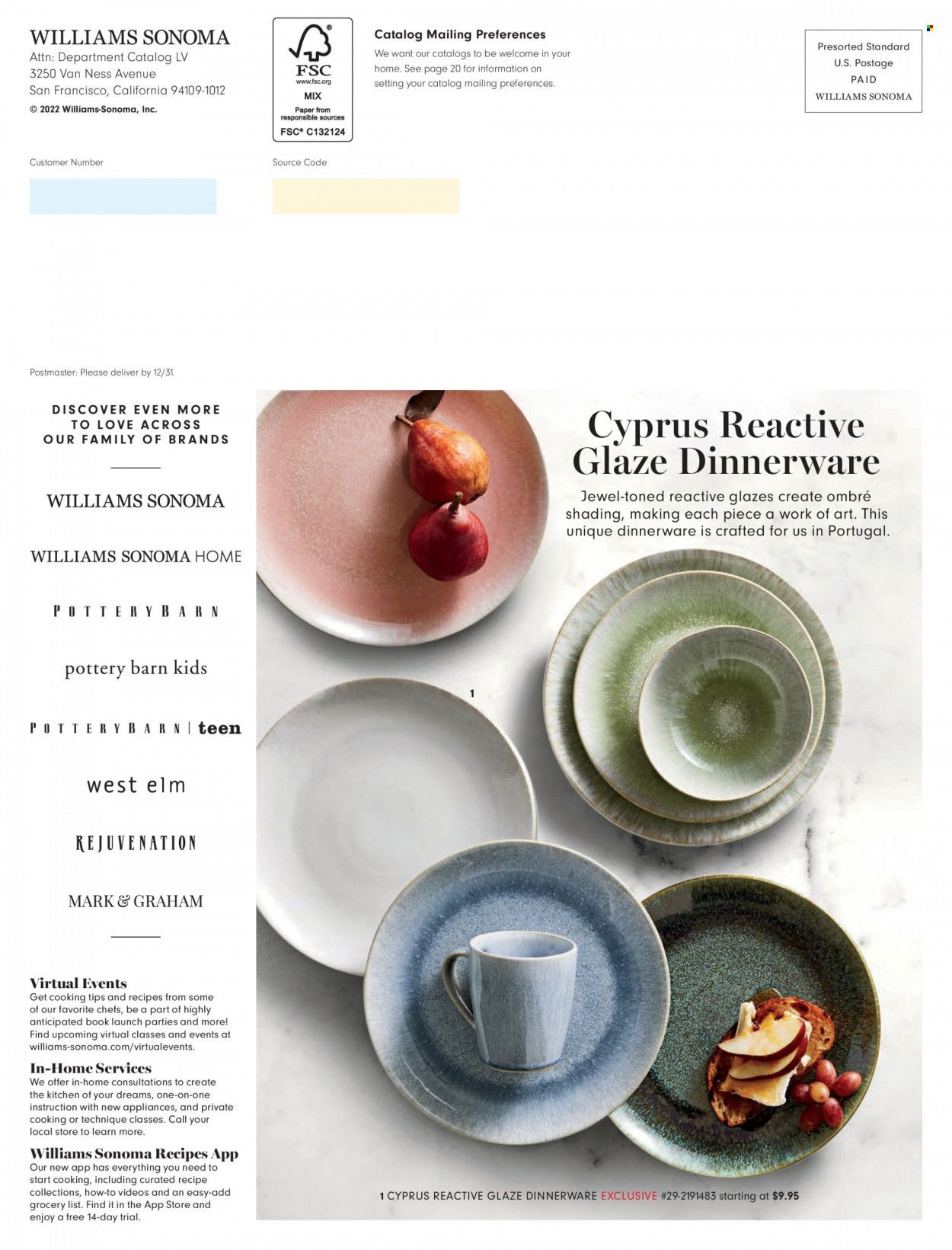 Williams-Sonoma Weekly Ad Flyer December 30 to January 6