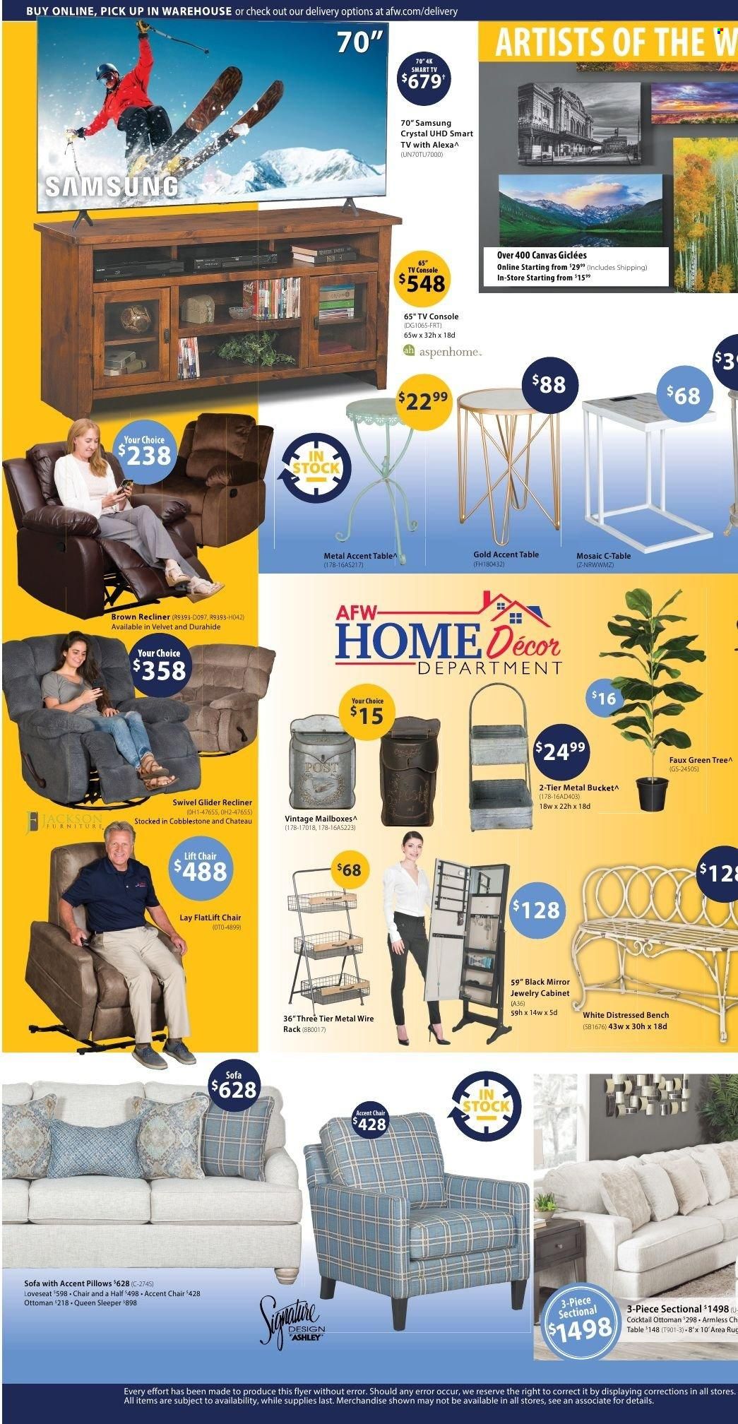 American Furniture Warehouse (AZ, CO, TX) Weekly Ad Flyer January 1 to January 8
