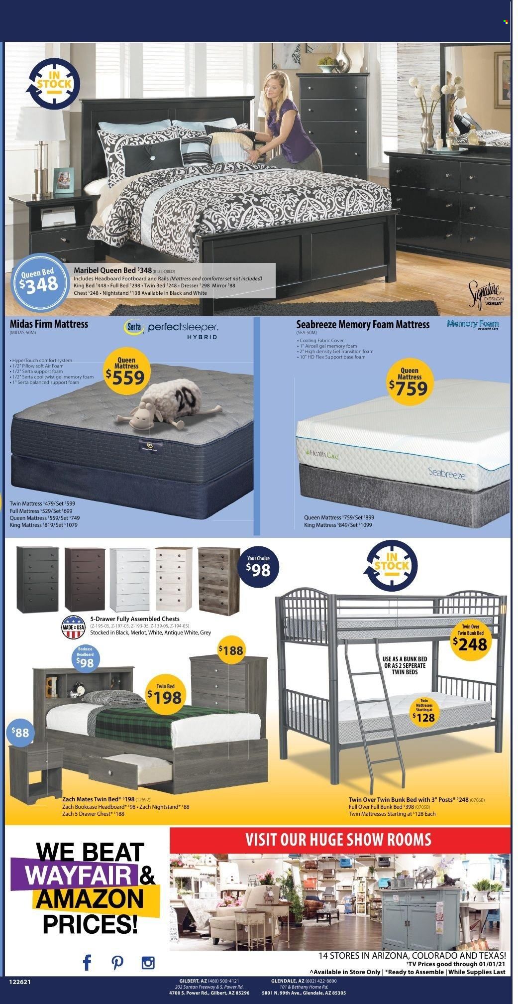 American Furniture Warehouse (AZ, CO, TX) Weekly Ad Flyer January 1 to January 8