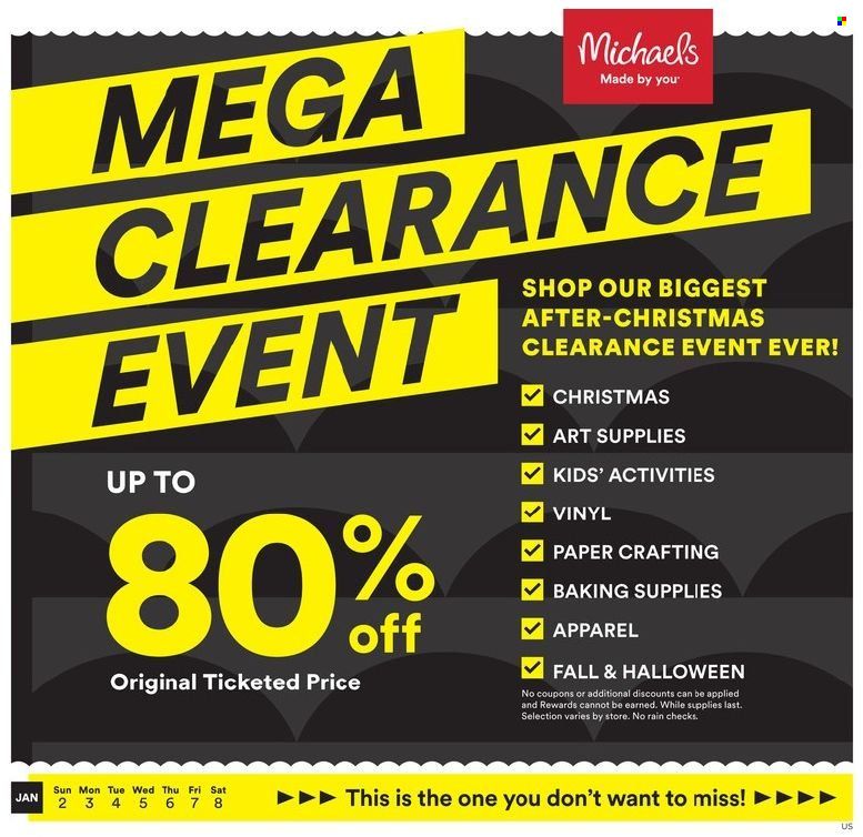 Michaels Weekly Ad Flyer January 3 to January 10