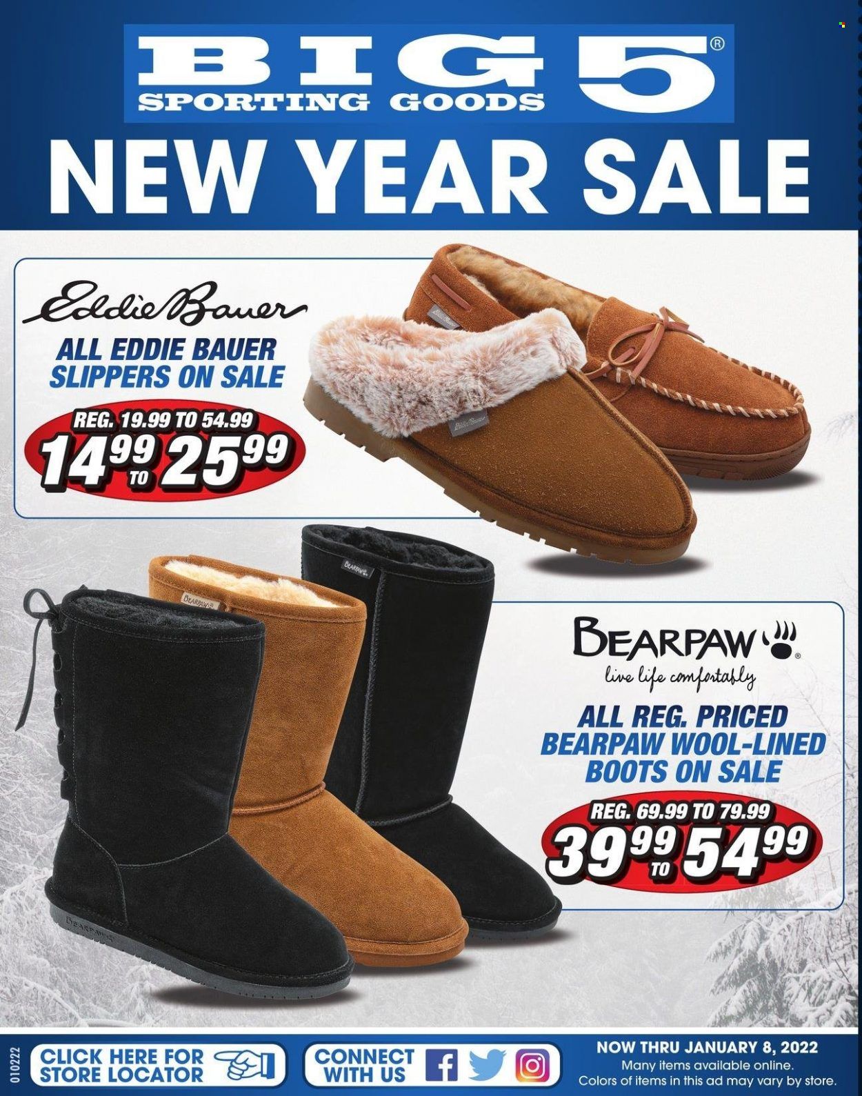 Big 5 (AZ, CA, CO, ID, NM, OR, UT, WA) Weekly Ad Flyer January 3 to January 10