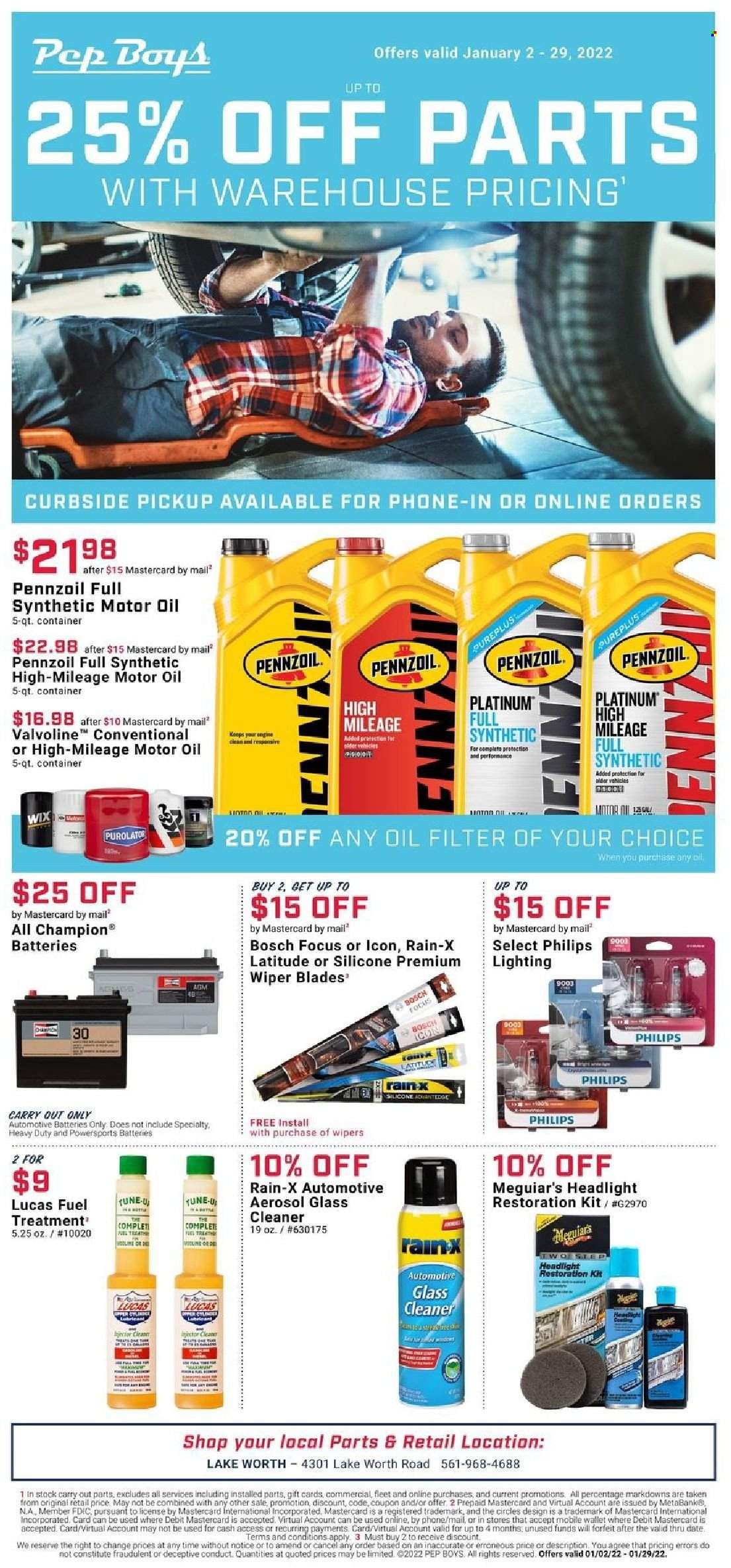 Pep Boys Weekly Ad Flyer January 5 to January 12