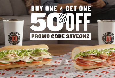 Buy 1 Sub and Save 50% Off a Second Sub with Online and In-app Purchases at Jimmy John’s
