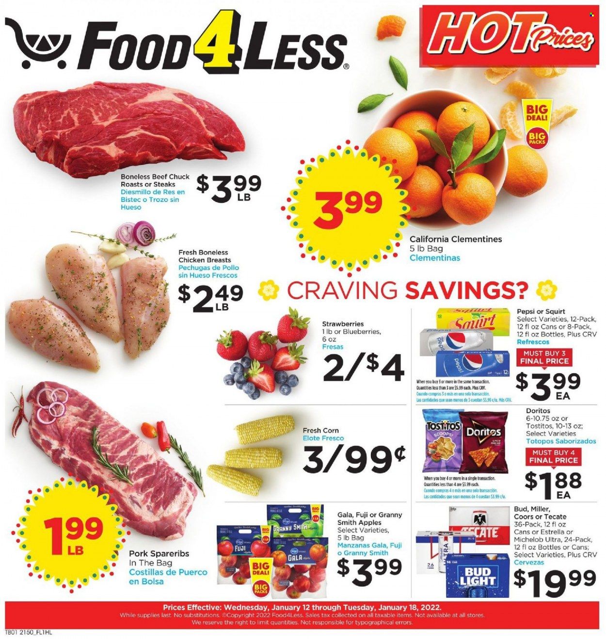Food 4 Less (CA) Weekly Ad Flyer January 12 to January 19