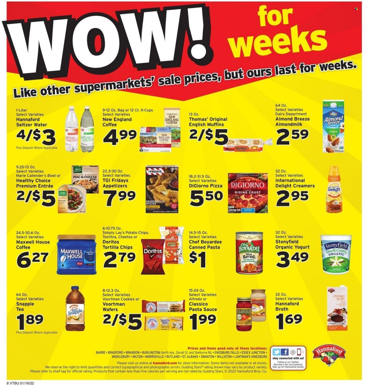 Hannaford (VT) Weekly Ad Flyer January 15 to January 22