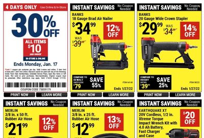 Harbor Freight Weekly Ad Flyer January 15 to January 22