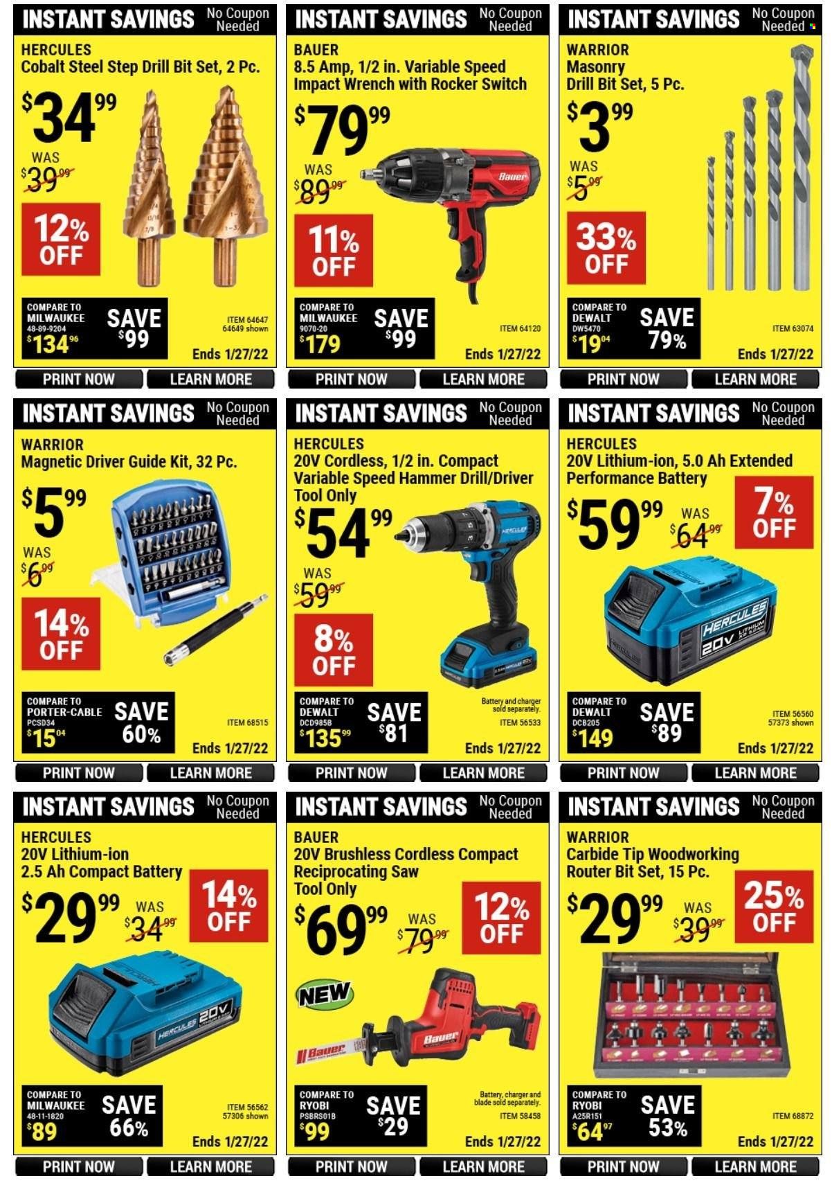 Harbor Freight Weekly Ad Flyer January 15 to January 22