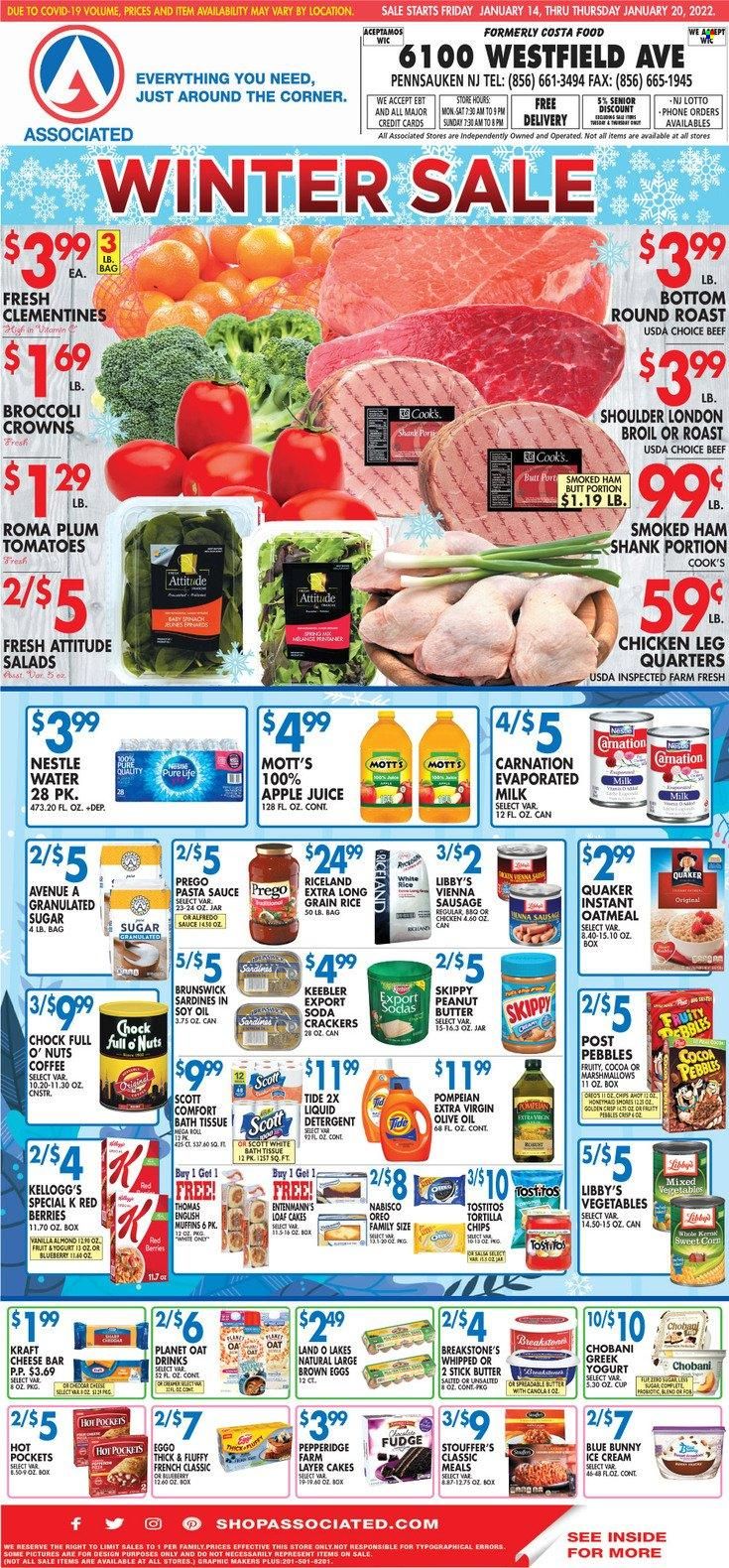 Associated Supermarkets (NY) Weekly Ad Flyer January 15 to January 22