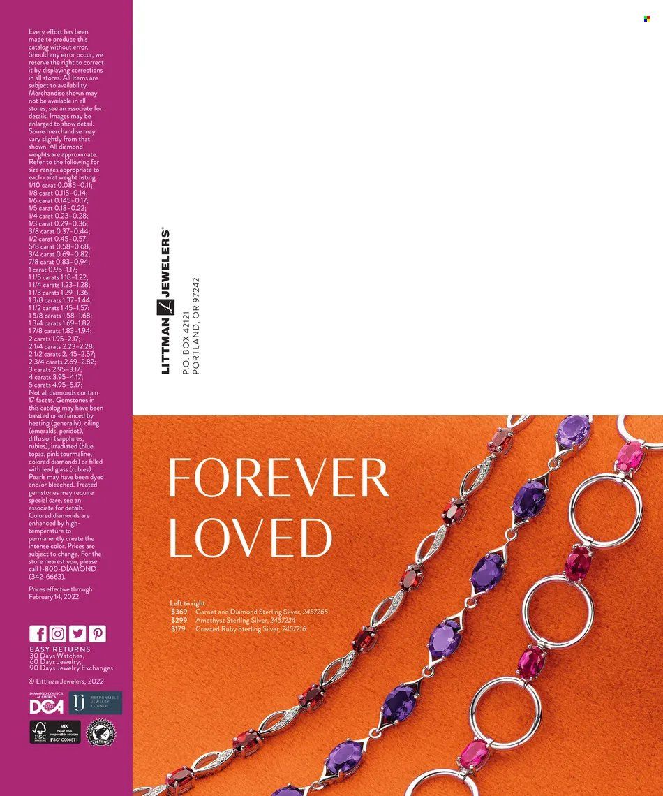 Littman Jewelers (AL, DE, FL, MD, NJ, NY, PA, WV) Weekly Ad Flyer January 19 to January 26