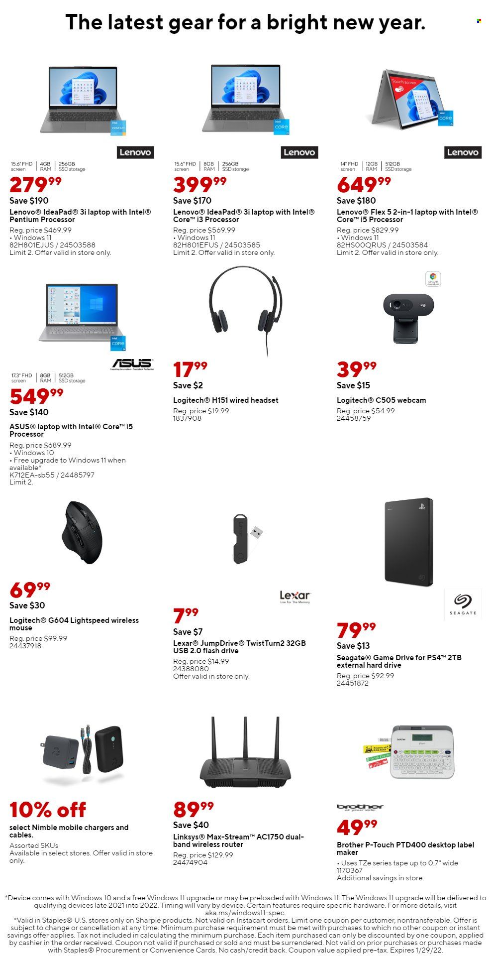 Staples Weekly Ad Flyer January 20 to January 27