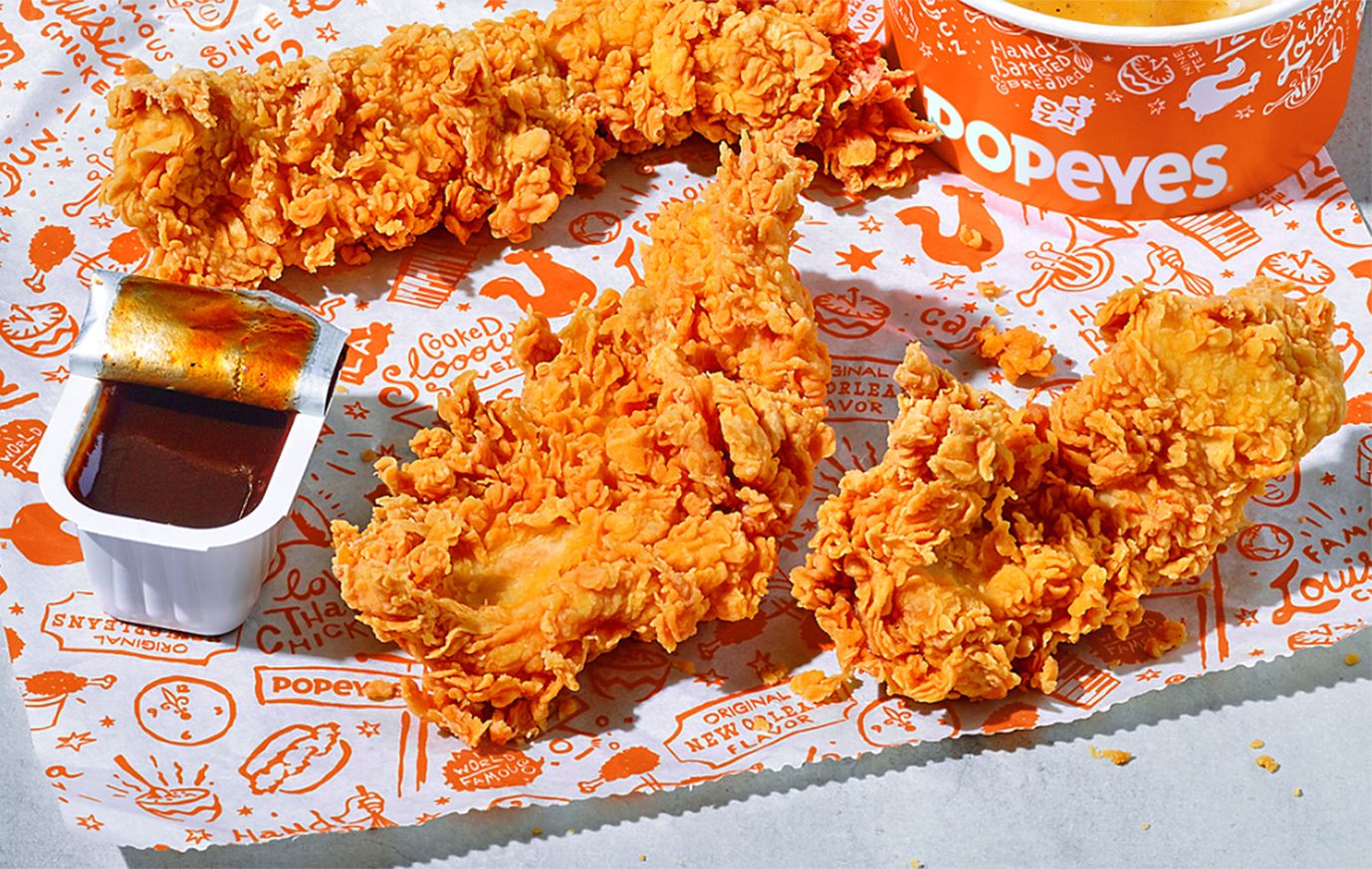 Enjoy the 3 Tenders Carryout Combo for $6 with a Drink, Side and Biscuit at Popeyes Chicken Enjoy the 3 Tenders Carryout Combo for $6 with a Drink, Side and Biscuit at Popeyes Chicken