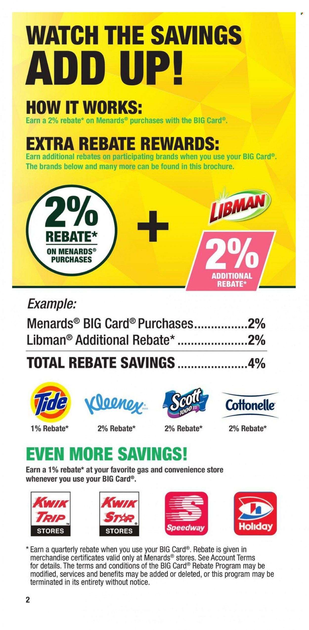 Menards (IA, IL, IN, MI, MN, MO, ND, NE, WI) BIG CARD BROCHURE Weekly Ad Flyer Specials January 2 to December 31, 2022