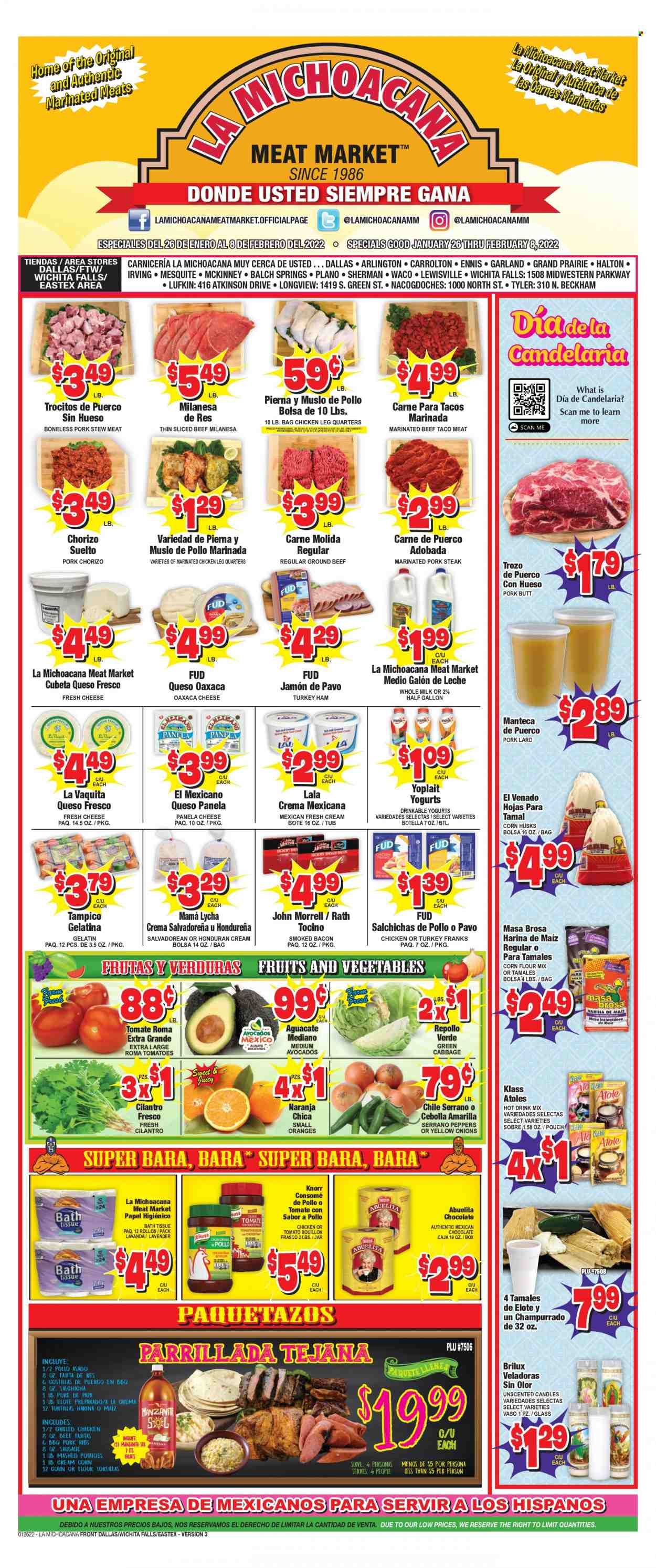 La Michoacana Meat Market (TX) Weekly Ad Flyer January 26 to February 2