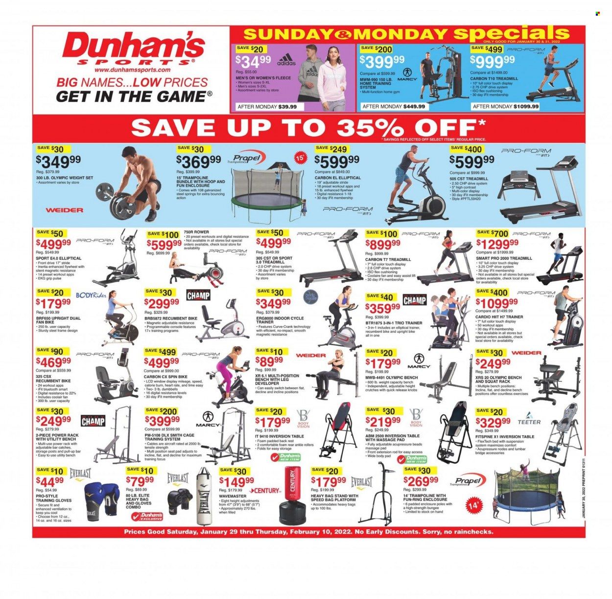 Dunham's Sports (MI, PA, WI) Weekly Ad Flyer January 29 to February 5