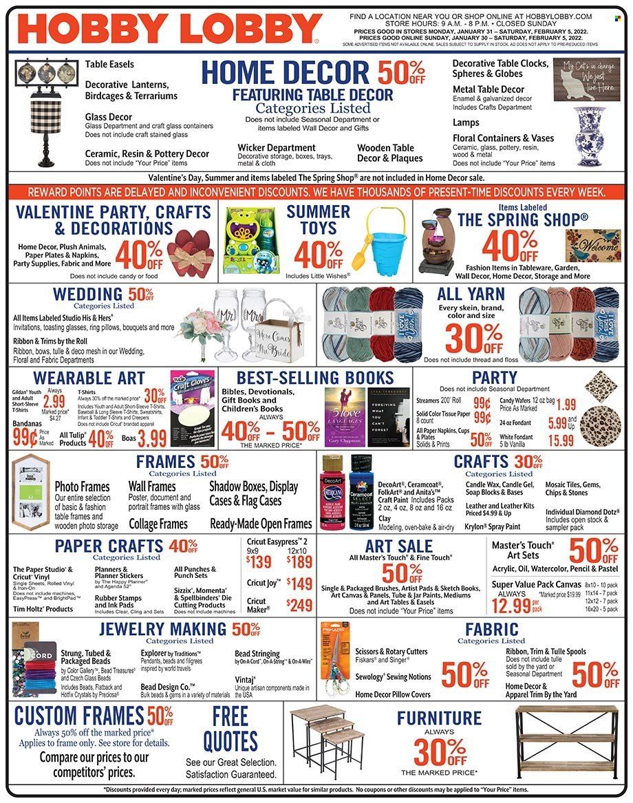 Hobby Lobby Weekly Ad Flyer January 31 to February 7