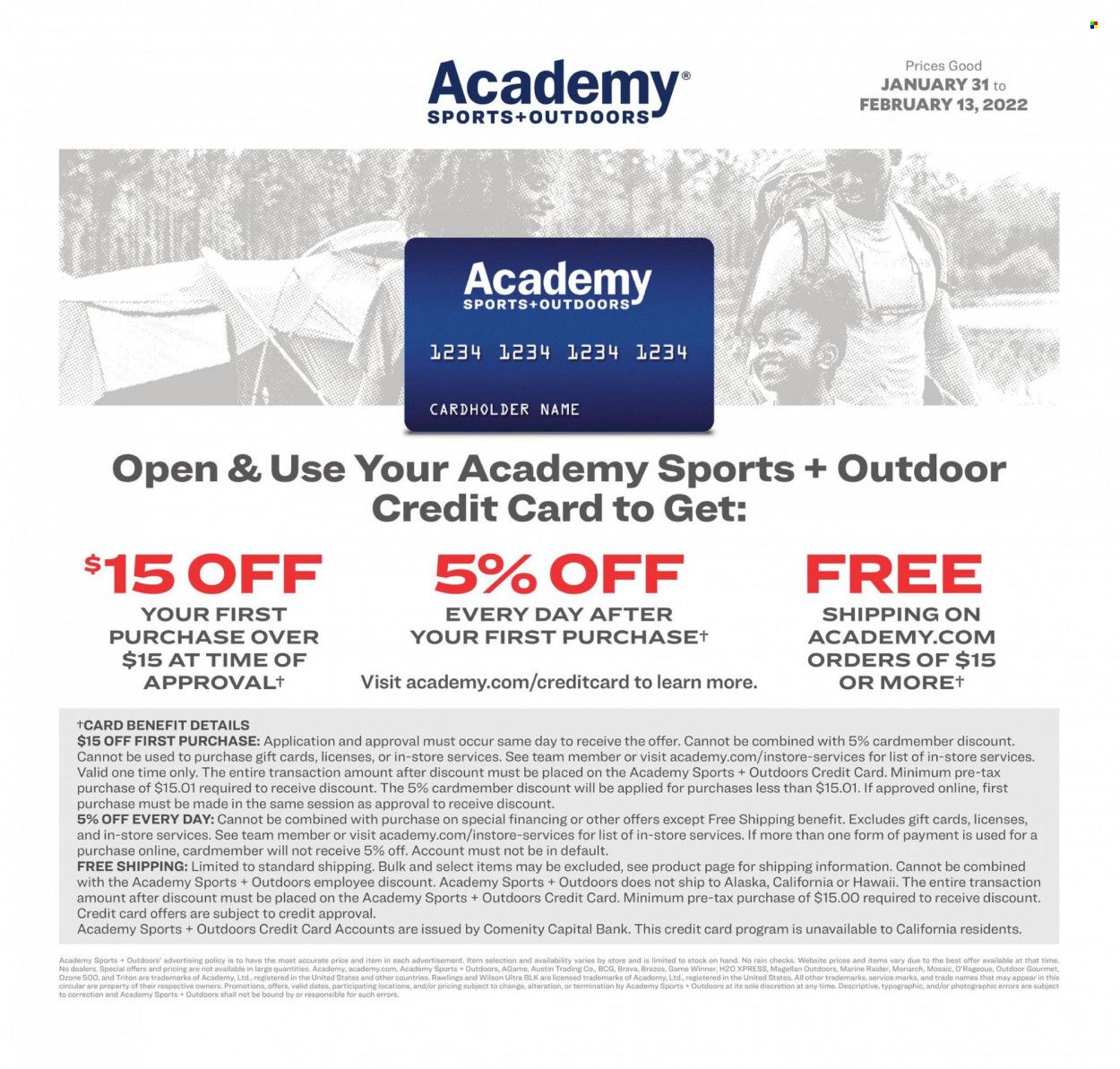 Academy Sports (AL, AR, GA, LA, MO, NC, SC, TN, TX) Weekly Ad Flyer January 31 to February 7