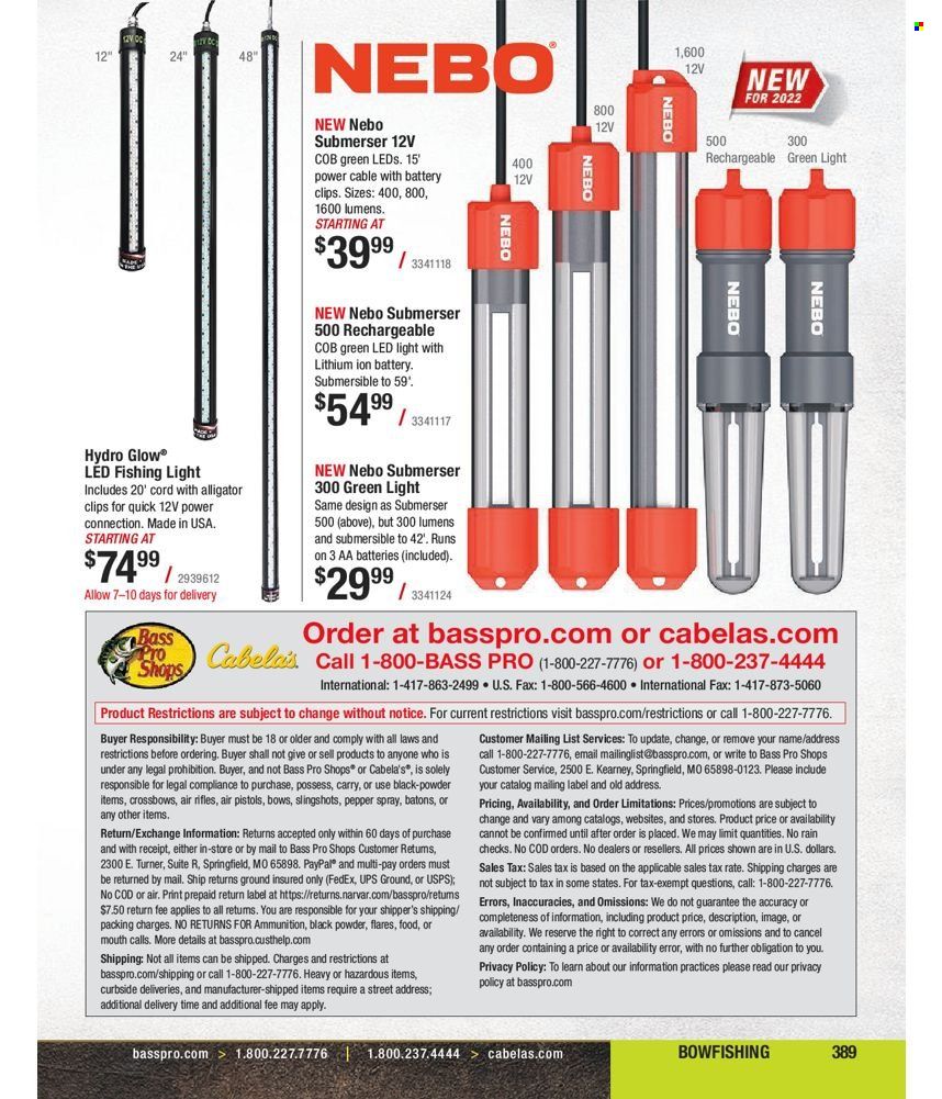 Bass Pro Shops 2022 Master Fishing Catalog Promotions & Flyer Specials September 2022