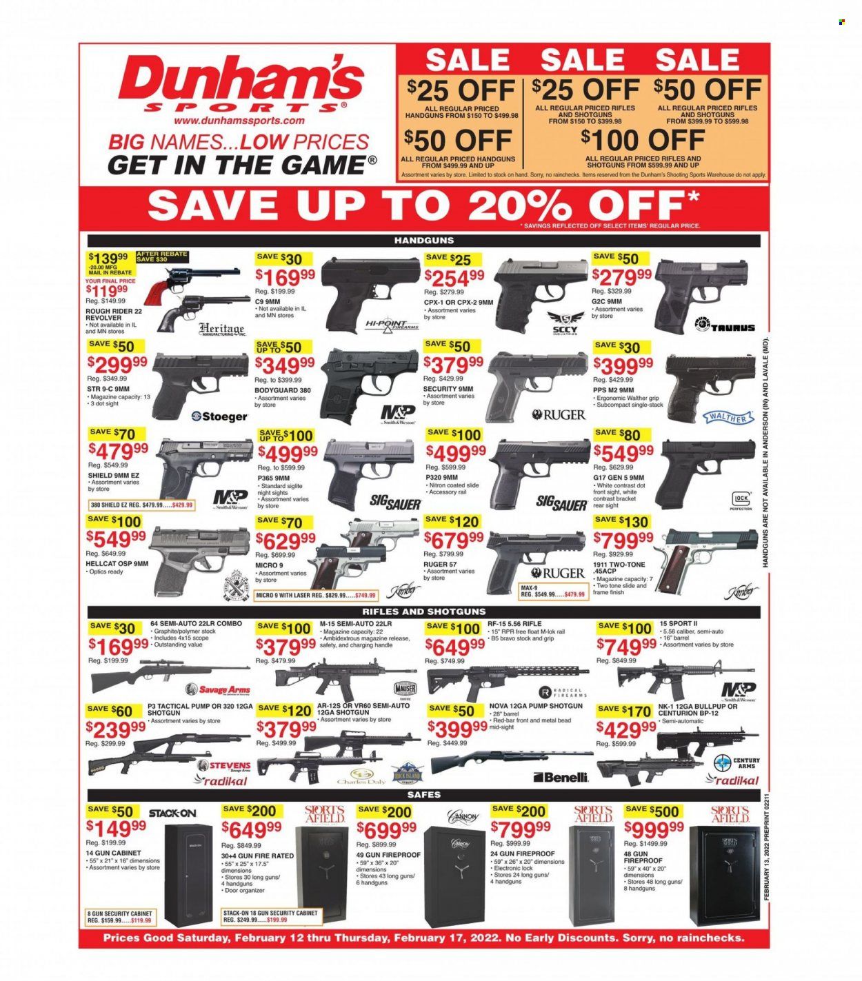 Dunham's Sports (MI, MN, ND, SD) Weekly Ad Flyer February 17 to February 24